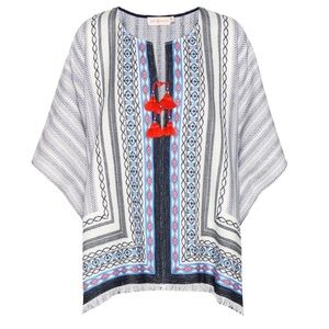 TORY BURCH Blaire Embroidered Poncho Tunic size L
